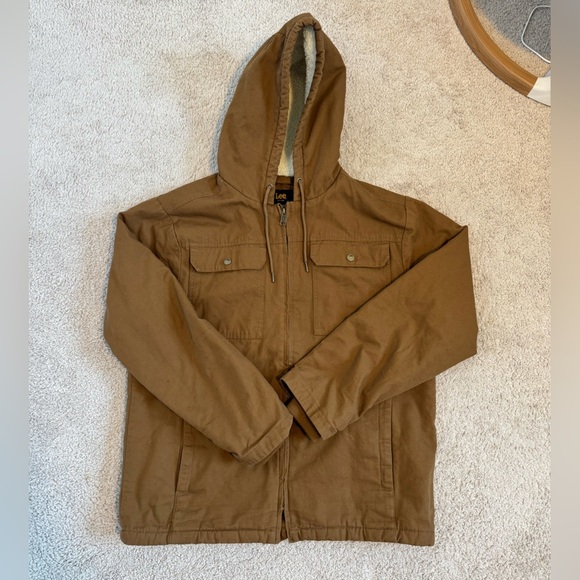 Lee Men’s Brown Sherpa Jacket Size Medium - Picture 1 of 12
